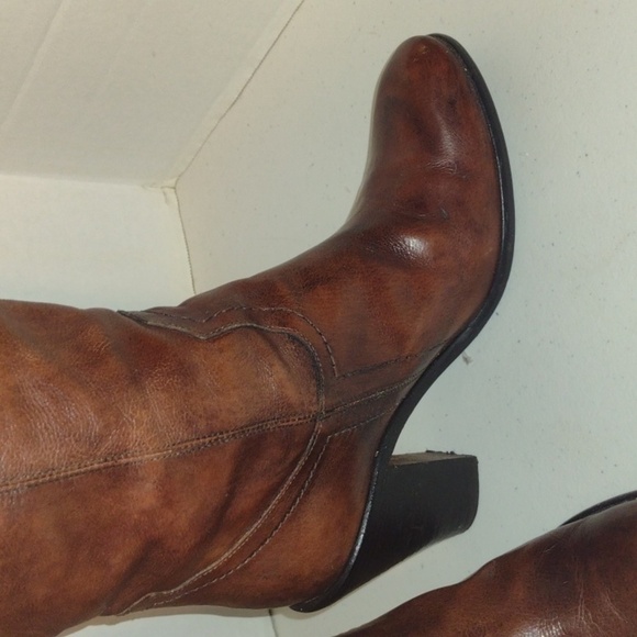 Donna pui tall brown leather boots made in Italy size 37 - Picture 4 of 16